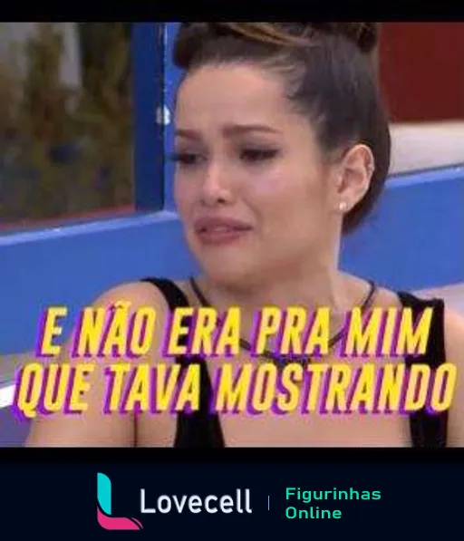 Juliette chorando e surpresa no Big Brother Brasil com a legenda 'E não era pra mim que tava mostrando'