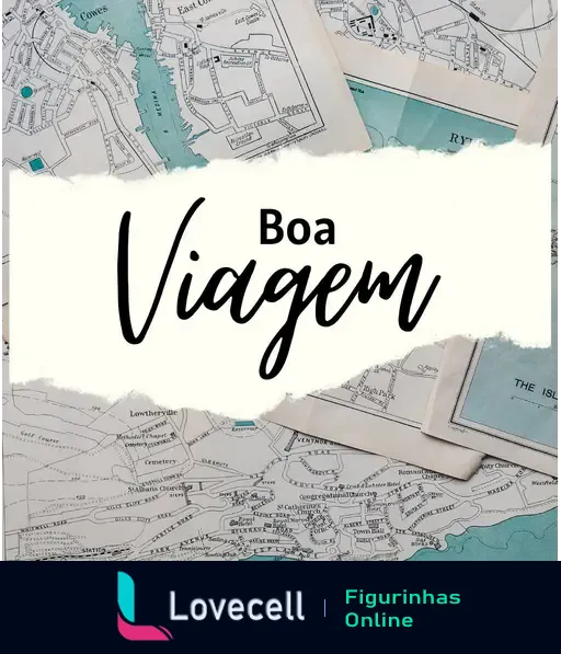 Texto ‘Boa Viagem’ em destaque sobre um fundo de mapas.