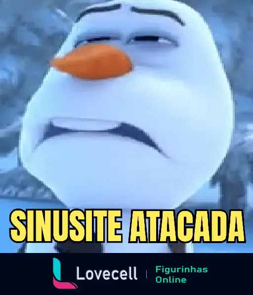 Sinusite atacada - boneco de neve no frio com expressão de desconforto