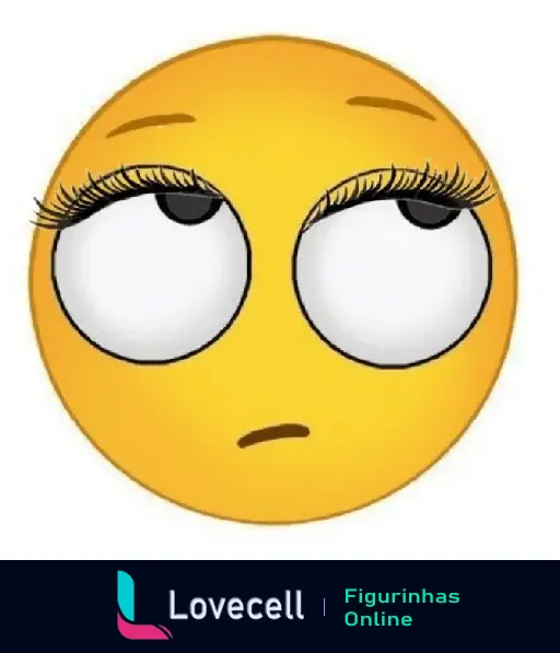 Figurinha de um emoji amarelo revirando os olhos, mostrando irritação ou tédio. Ideal para expressar frustração em mensagens no WhatsApp.