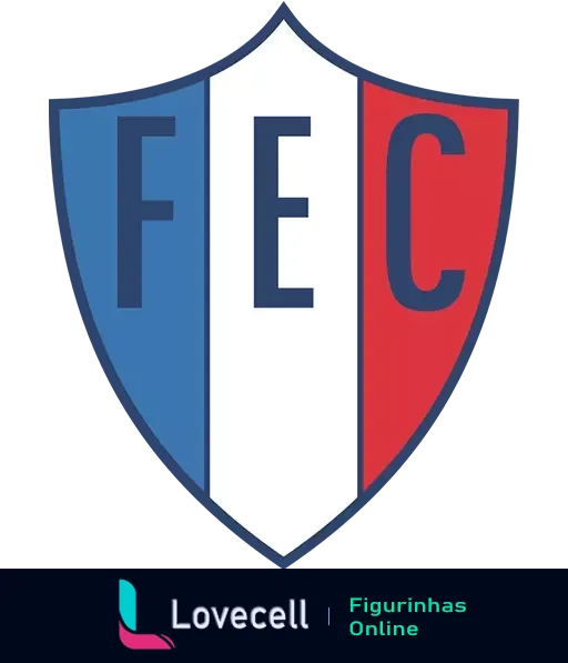 Escudo do Fortaleza Esporte Clube em azul, vermelho e branco, com as iniciais FEC destacadas