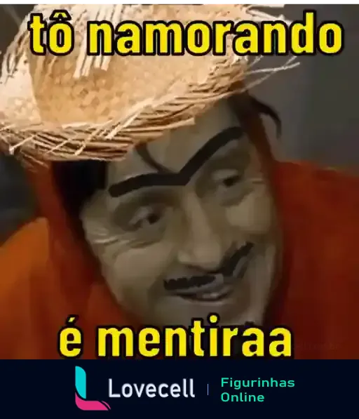 Sticker de WhatsApp humorístico: Tô namorando é mentira - Festa Junina