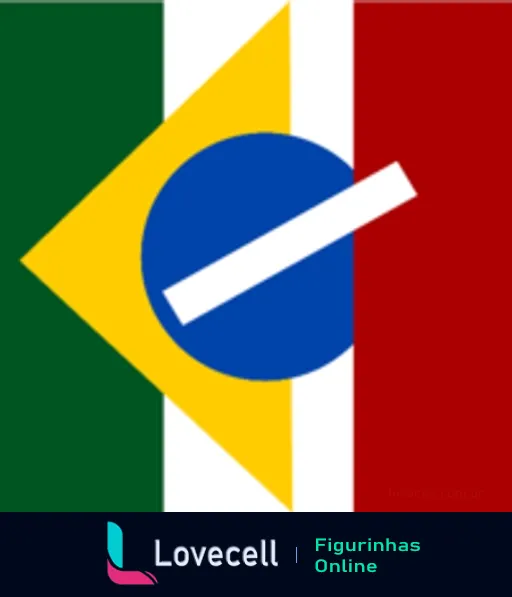 Figurinha com a bandeira da Itália em verde, branco e vermelho e logotipo azul de proibição de fumar ao centro