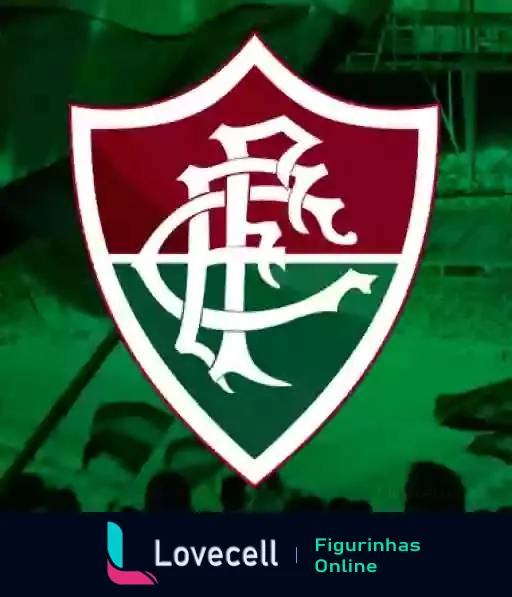 Escudo do Fluminense Football Club com fundo verde, bordas vermelhas e iniciais FFC em estilo clássico