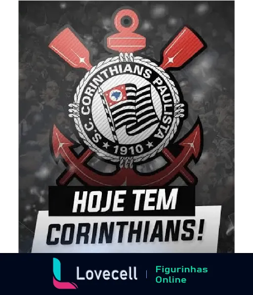 Logo do S.C. Corinthians Paulista com as palavras 'Hoje Tem Corinthians' em destaque. Ideal para dias de jogo do Corinthians.