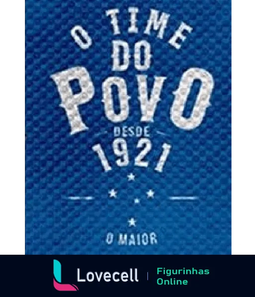 Figurinha com a frase 'O Time do Povo' em estilo de jersey esportivo, representando tradição desde 1921 em cores tradicionais do time