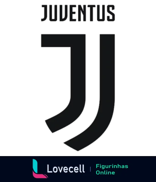 Logotipo moderno e estilizado da Juventus, famoso time italiano de futebol, com design preto e branco minimalista.