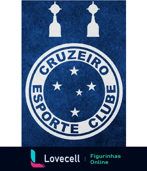 Logotipo do Cruzeiro Esporte Clube com nome e cinco estrelas centrais em fundo azul