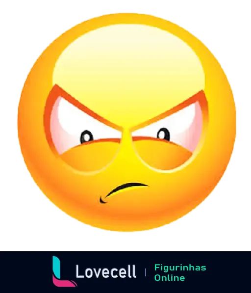 Emoji com expressão de raiva intensa representando um rosto amarelo com olhos fechados e sobrancelhas franzidas.