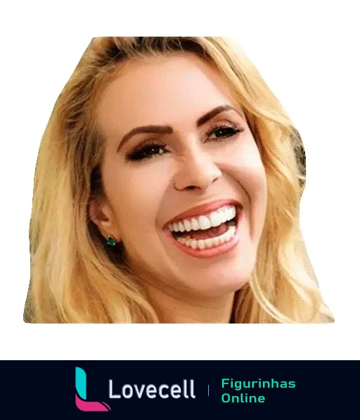 Joelma sorridente com cabelos loiros e sorriso radiante, expressando felicidade e positividade