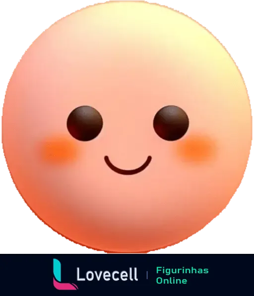 Emoji de reação de uma carinha sorridente e rosada, com bochechas coradas e olhos brilhantes, expressando felicidade e gentileza.