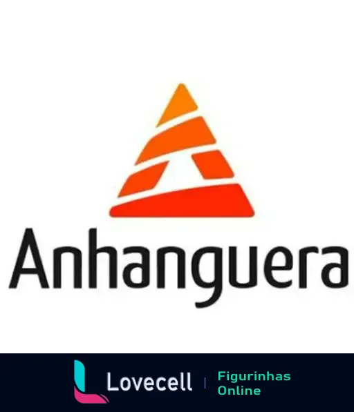 Logo da Anhanguera, destacando um triângulo formado por formas geométricas em tons de laranja e vermelho, com o texto 'Anhanguera' abaixo.