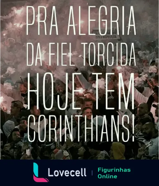 Para a alegria da fiel torcida, hoje tem Corinthians! Torcedores celebrando com fumaça e bandeiras no estádio.