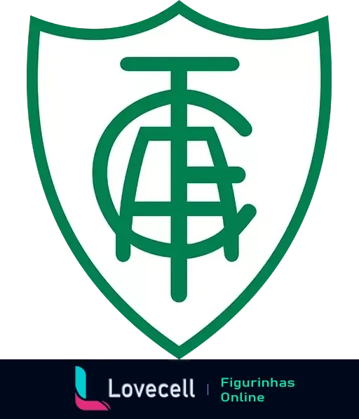 Escudo do América Futebol Clube, conhecido como América MG, com design verde e branco, inicial do clube em estilo característico dentro de um círculo com faixa