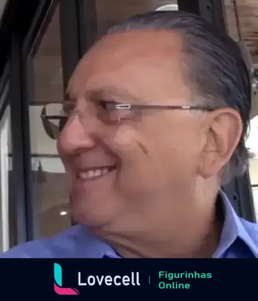 Animação de um homem sorrindo e rindo, com expressão alegre e animada, em diferentes ângulos e close-ups do rosto.