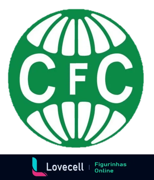 Logotipo do Coritiba Foot Ball Club com esfera radiante lembrando uma flor ou sol e as letras CFC em branco sobre fundo verde