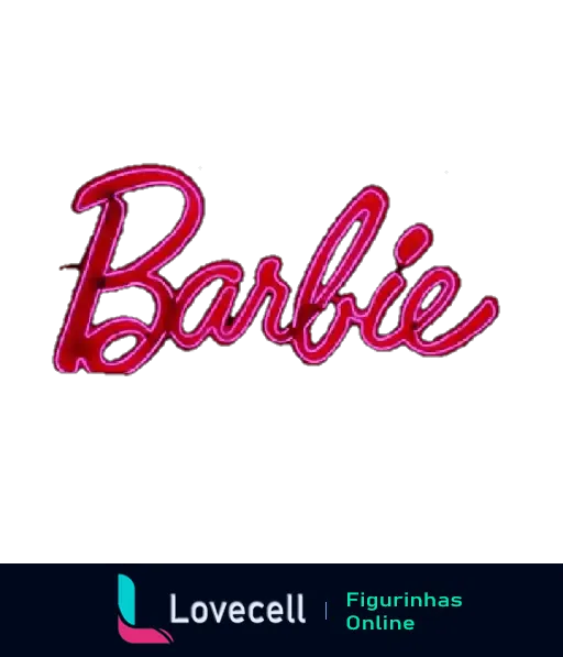 Logotipo da Barbie em texto rosa.