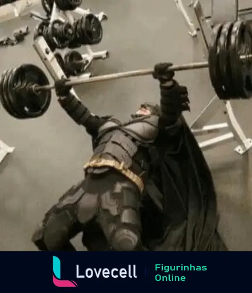 Batman no supino com 30kg na academia - Meme engraçado de academia e maromba