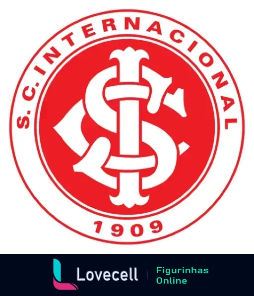 Símbolo do S.C. Internacional com o ano de fundação 1909 em vermelho e branco