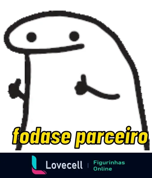 Animada figurinha de Flork estressado, personagem branco com olhar preocupado mostrando o sinal de joia. Texto: todase parceiro