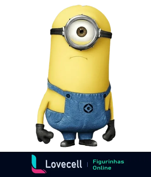 Minion amarelo com um olho e macacão de jeans do filme Meu Malvado Favorito