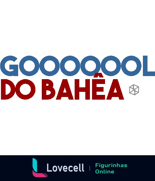 Escudo do Esporte Clube Bahia estilizado com 'Gooooool' em azul e vermelho acima e 'do Bahêa' em vermelho abaixo, representando entusiasmo dos torcedores