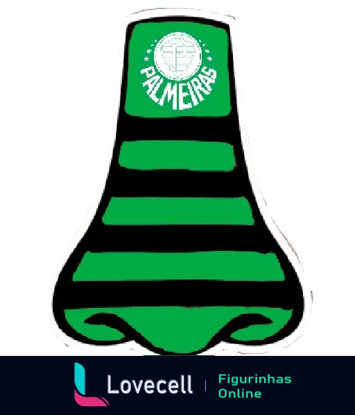 Figurinha de caricatura de garrafa de cerveja verde com emblema do Palmeiras, ideal para grupos de torcedores