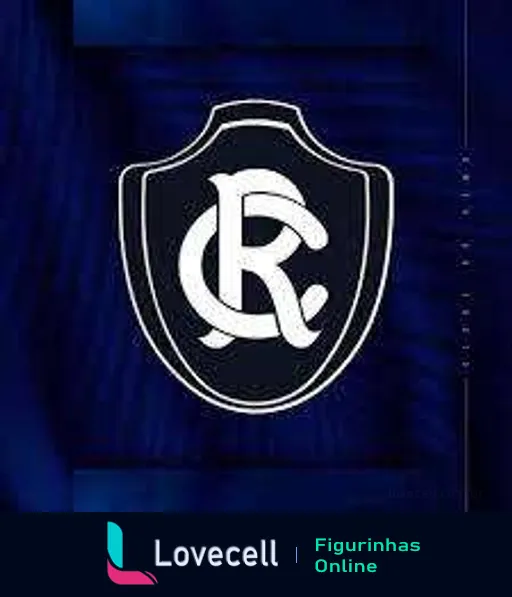 Escudo do Clube do Remo com letra 'R' estilizada em azul e preto, representando o time de futebol de Belém do Pará