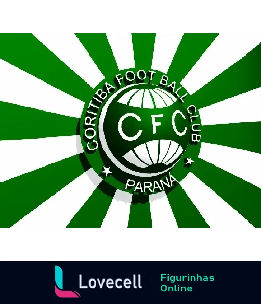 Escudo do Coritiba Foot Ball Club com design radial em verde e branco, incluindo as iniciais 'CFC' e a palavra 'PARANÁ' representando o clube de futebol do Paraná, Brasil