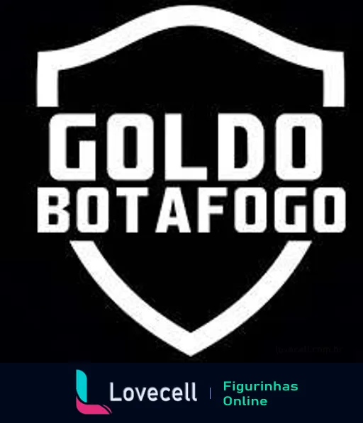 Logo do Goldo Botafogo em branco com escudo de proteção no fundo preto