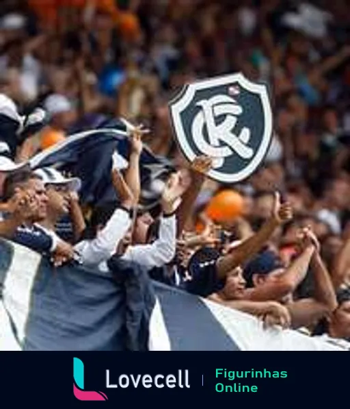 Torcedores do Clube do Remo celebrando em estádio com escudo do time