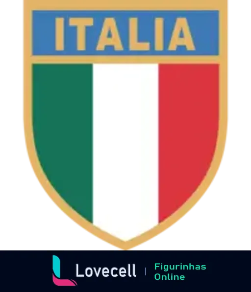 Escudo da seleção italiana de futebol nas cores verde, branco e vermelho, simbolizando orgulho nacional e paixão pelo futebol