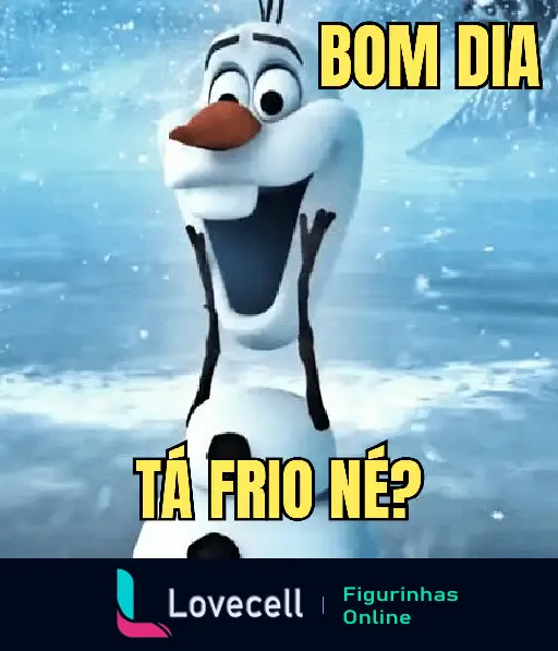 Figurinha de bom dia com personagem de boneco de neve no clima frio