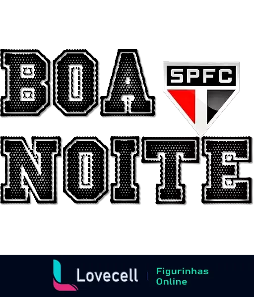 Logotipo do São Paulo Futebol Clube com escudo triangular nas cores preto, branco e vermelho e as iniciais SPFC