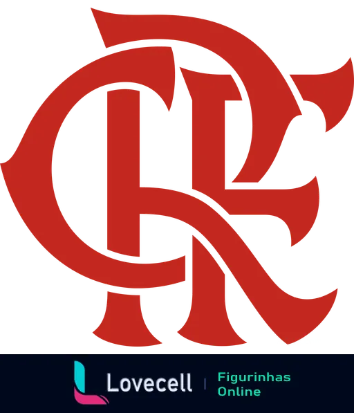 Logotipo do Clube de Regatas do Flamengo com letras CRF entrelaçadas em vermelho, simbolizando força e paixão do time de futebol