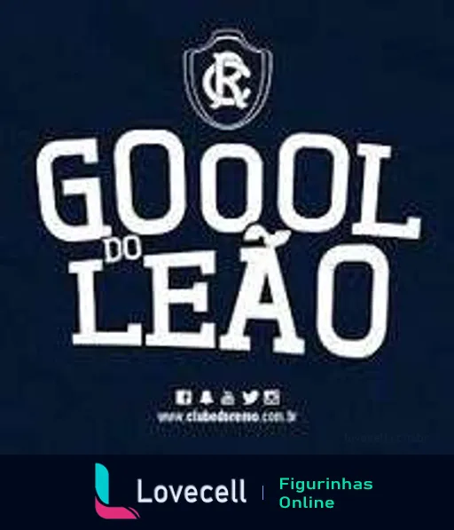 Figurinha comemorativa GOOOL DO LEÃO com escudo do Clube do Remo em fundo azul e site oficial