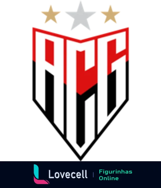 Escudo do Atlético Clube Goianiense em vermelho e preto com duas estrelas prateadas acima