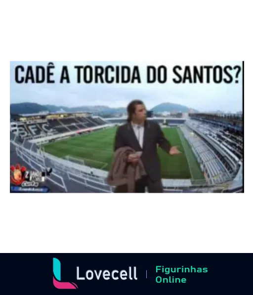 Homem perplexo em estádio vazio questiona 'Cadê a torcida do Santos?'