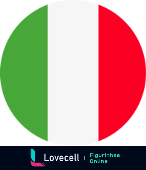 Bandeira da Itália, com três faixas verticais nas cores verde, branco e vermelho, simbolizando a república italiana