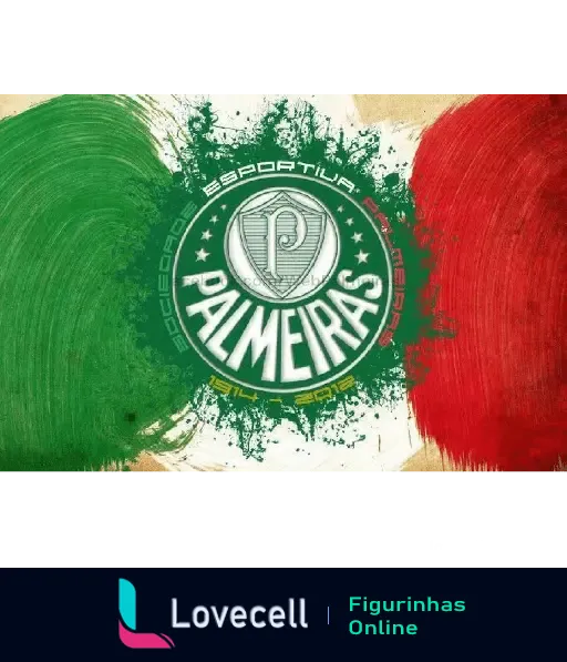 Figura do escudo do Palmeiras com fundo nas cores da bandeira italiana, destacando a história e tradição do time.