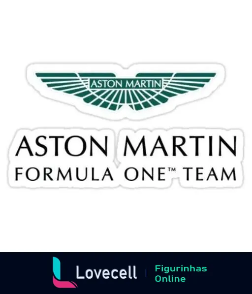 Logotipo da Aston Martin Formula One Team com asas e nome da equipe de F1 estilizado