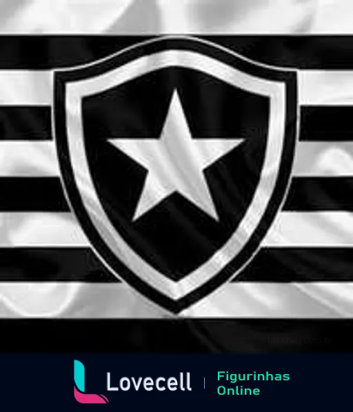 Escudo do Botafogo de Futebol e Regatas com estrela branca em fundo preto e branco listrado