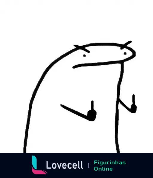 Imagem do personagem Flork mostrando desagrado com os dedos do meio levantados. Ideal para expressar frustração ou desapontamento em conversas.