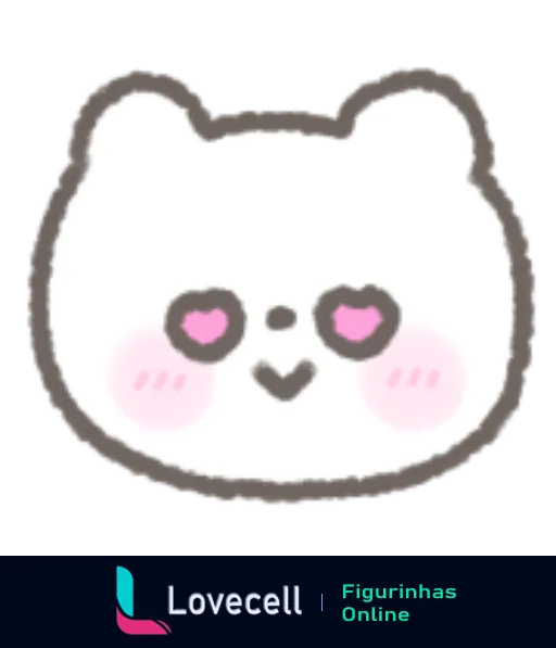 Imagem fofinha de um ursinho Fluffy com bochechas coradas e olhos em formato de coração, expressando amor e carinho.