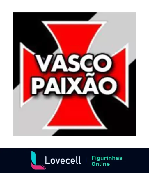 Logotipo do Vasco da Gama com X vermelho e preto e inscrição VASCO PAIXÃO em destaque, simbolizando a paixão dos torcedores.