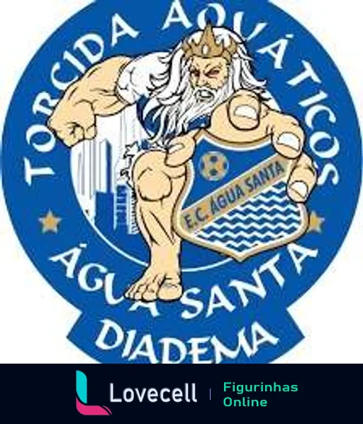 Logo da Torcida Aqualáticos do Água Santa, mostrando um guerreiro musculoso com escudo do time