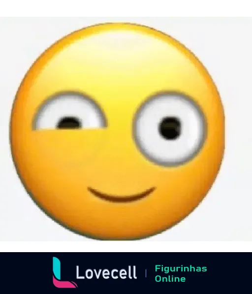 Emoji com expressão de tristeza piscando um olho, encontrado na pasta Tristeza. O emoji tenta transmitir uma emoção de confusão ou desencorajamento de forma sutil.