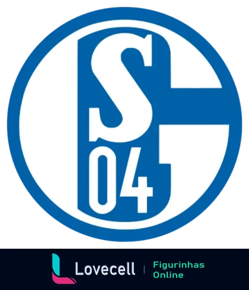 Emblema azul e branco do Schalke 04, clube de futebol da Alemanha, com as letras 'S' e '04' em destaque. Ideal para fãs de Times de Futebol.