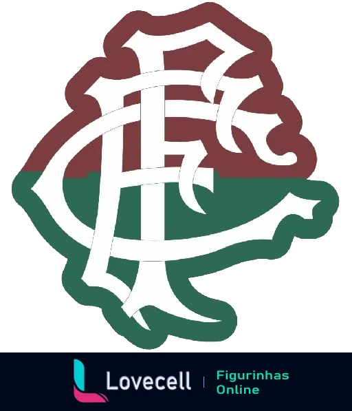 Escudo do Fluminense Football Club com letras FFC entrelaçadas em verde, branco, grená e cinza, representando a tradição do clube no futebol brasileiro