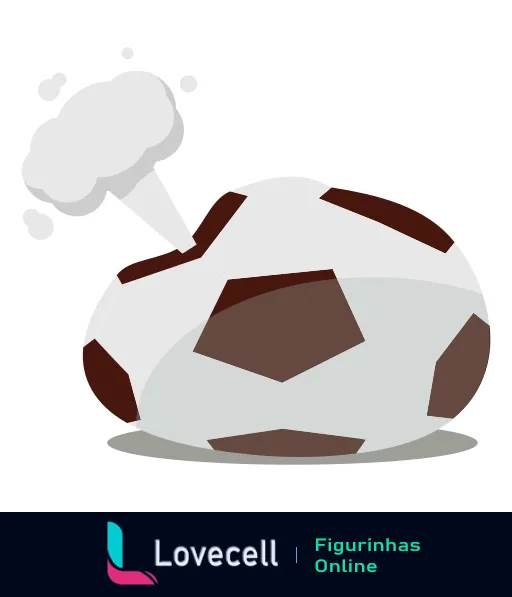 Figurinha de bola de futebol preta e branca com fumaça esbranquiçada e cartola branca com contorno preto, simbolizando elegância e magia